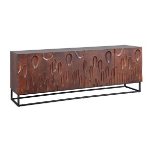 Buffet 175 cm 4 portes bois massif acacia noyer foncé – Collection ORIGIN