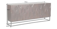 Buffet 175 cm 4 portes bois massif acacia noyer foncé – Collection ORIGIN