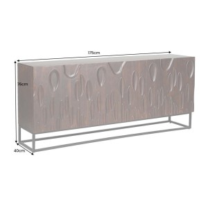 Buffet 175 cm 4 portes bois massif acacia noyer foncé – Collection ORIGIN