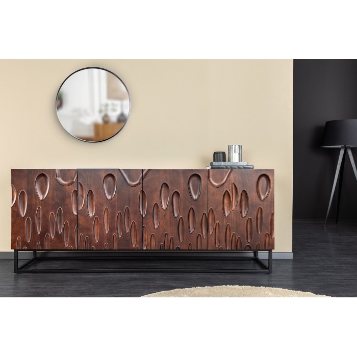 Buffet 175 cm 4 porte legno massiccio di acacia noce scuro – Collezione ORIGIN