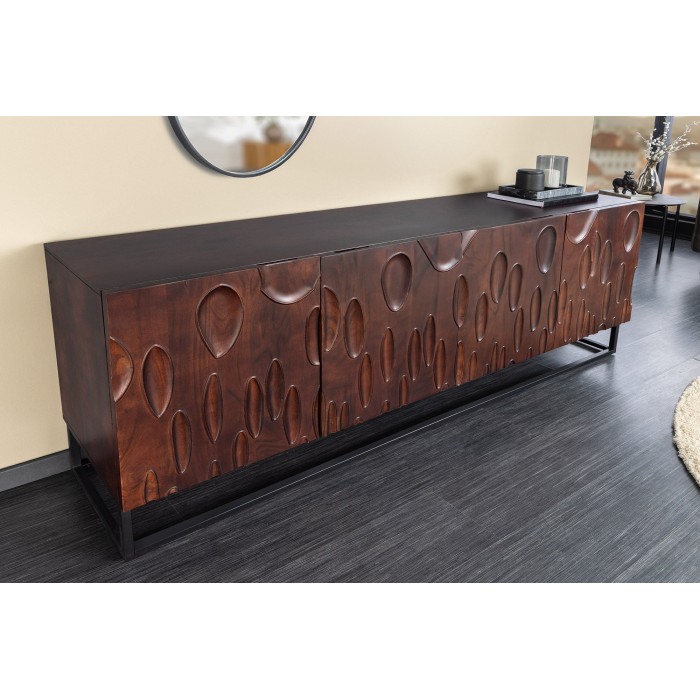 Buffet 175 cm 4 porte legno massiccio di acacia noce scuro – Collezione ORIGIN
