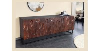 Buffet 175 cm 4 portes bois massif acacia noyer foncé – Collection ORIGIN