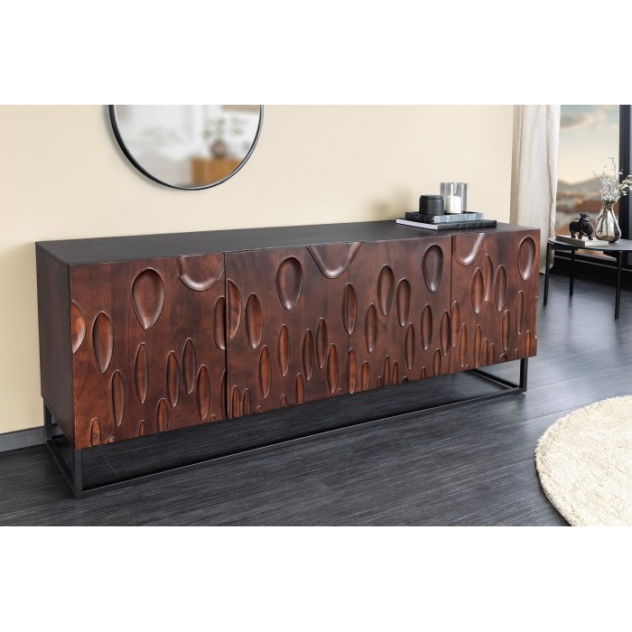 Buffet 175 cm 4 porte legno massiccio di acacia noce scuro – Collezione ORIGIN