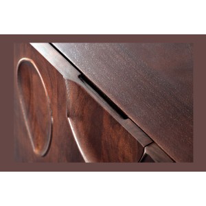 Buffet 175 cm 4 portes bois massif acacia noyer foncé – Collection ORIGIN