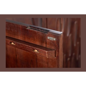 Buffet 175 cm 4 portes bois massif acacia noyer foncé – Collection ORIGIN