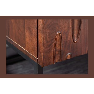 Buffet 175 cm 4 portes bois massif acacia noyer foncé – Collection ORIGIN