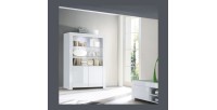 Vitrine vaisselier FOLOMI - Blanc Brillant avec LED - Style Design - 170x123x50