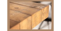 Table de salle à manger RANCHO – Rectangulaire 200 cm – Bois naturel et métal – Style rustique