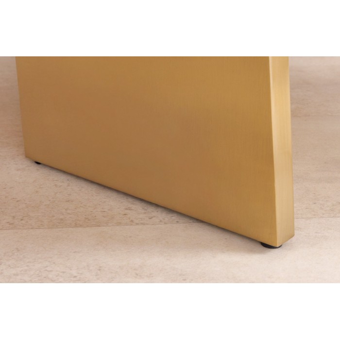 Table de salle à manger OREA – Rectangulaire – Marbre blanc et doré – Pieds métal – Style chic et moderne
