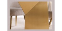 Table de salle à manger OREA – Rectangulaire – Marbre blanc et doré – Pieds métal – Style chic et moderne