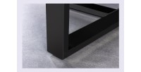 Table de salle à manger RAFTA – Rectangulaire 220 cm – Bois, métal et verre – Style industriel