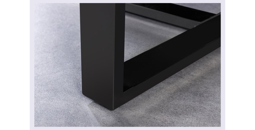 Table de salle à manger RAFTA – Rectangulaire 220 cm – Bois, métal et verre – Style industriel