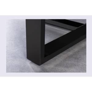 Table de salle à manger RAFTA – Rectangulaire 220 cm – Bois, métal et verre – Style industriel