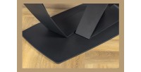 Table de salle à manger AZURA – Extensible 180 à 260 cm – Effet marbre taupe – Design contemporain