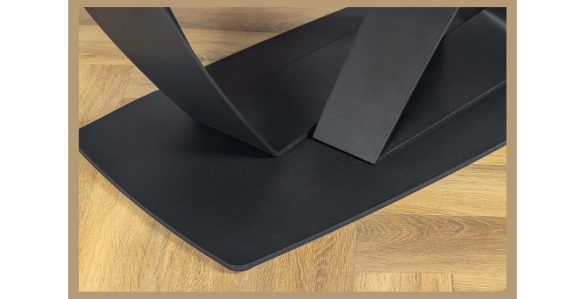 Table de salle à manger AZURA – Extensible 180 à 260 cm – Effet marbre taupe – Design contemporain