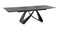 Table de salle à manger ZAREL – Extensible 180 à 260 cm – Rectangulaire – Céramique et verre trempé effet marbre