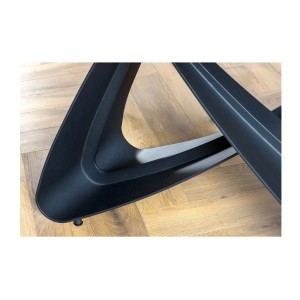 Table de salle à manger ZAREL – Extensible 180 à 260 cm – Rectangulaire – Céramique et verre trempé effet marbre