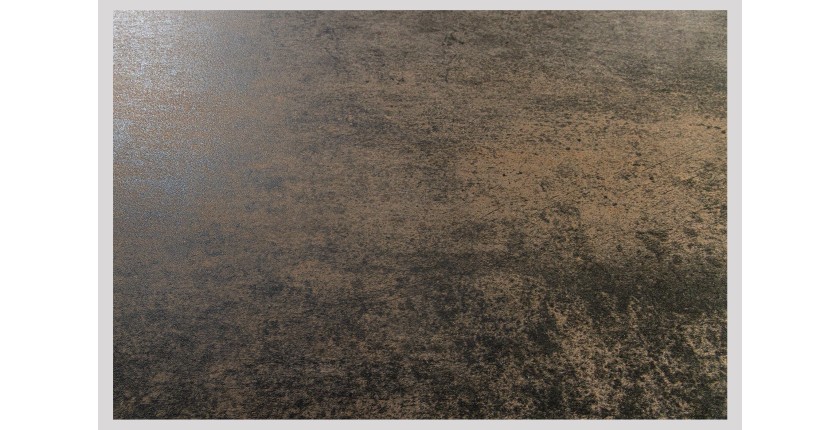 Table de salle à manger ZAREL – Extensible 180 à 260 cm – Rectangulaire – Céramique et verre trempé effet marbre