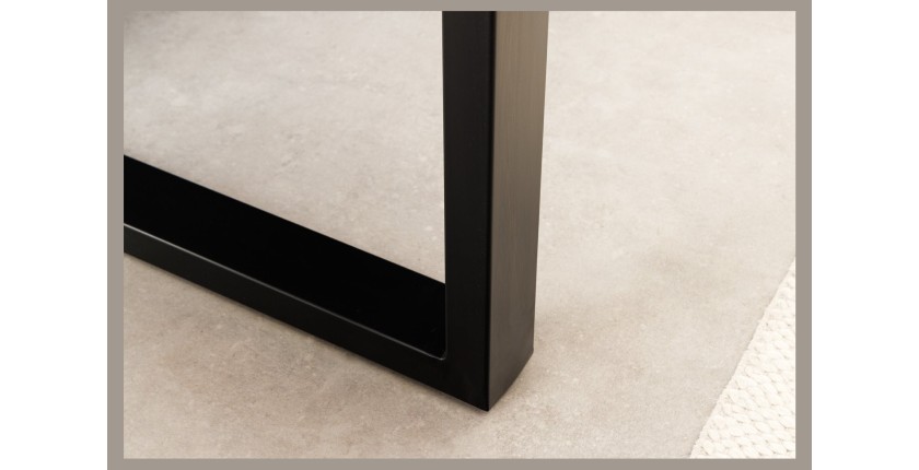 Table de salle à manger LAGUNA – Rectangulaire 160 cm – Bois massif d’acacia et résine époxy bleue