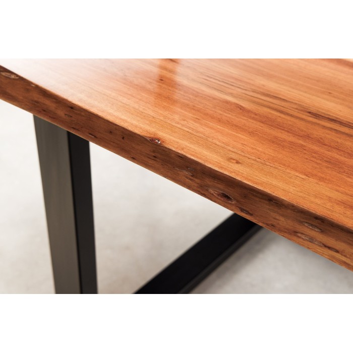 Table de salle à manger LAGUNA – Rectangulaire 160 cm – Bois massif d’acacia et résine époxy bleue