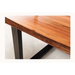 Table de salle à manger LAGUNA – Rectangulaire 160 cm – Bois massif d’acacia et résine époxy bleue
