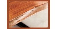 Table de salle à manger LAGUNA – Rectangulaire 160 cm – Bois massif d’acacia et résine époxy bleue