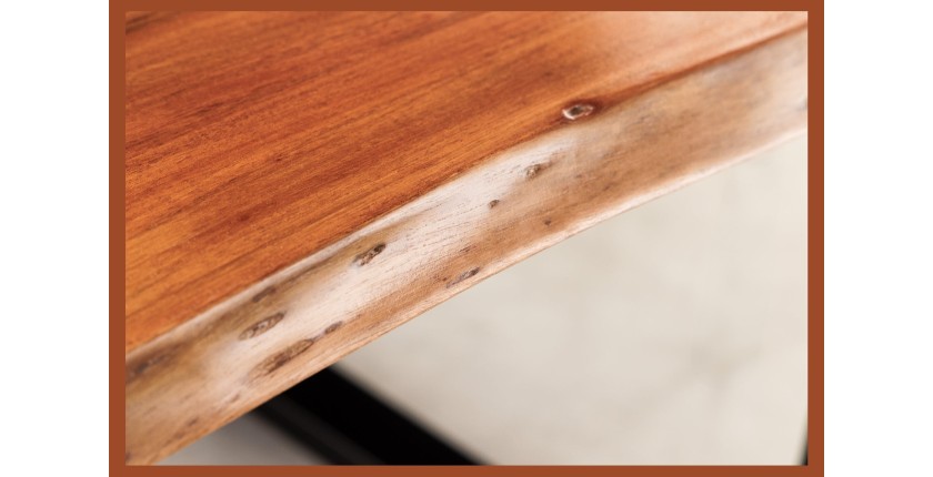 Table de salle à manger LAGUNA – Rectangulaire 160 cm – Bois massif d’acacia et résine époxy bleue