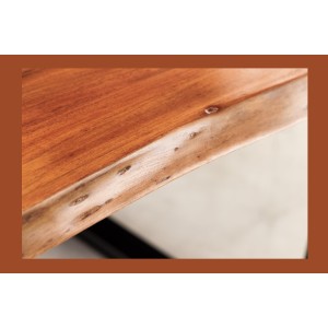 Table de salle à manger LAGUNA – Rectangulaire 160 cm – Bois massif d’acacia et résine époxy bleue