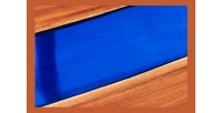 Table de salle à manger LAGUNA – Rectangulaire 160 cm – Bois massif d’acacia et résine époxy bleue