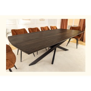 Table de salle à manger ARKOS – Rectangulaire 220 cm – Bois de manguier et métal – Style contemporain