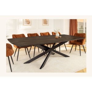 Table de salle à manger ARKOS – Rectangulaire 220 cm – Bois de manguier et métal – Style contemporain