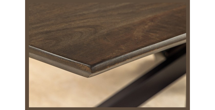 Table de salle à manger ARKOS – Rectangulaire 220 cm – Bois de manguier et métal – Style contemporain
