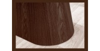 Table rectangulaire LUMEA – 200 cm – Plateau céramique effet marbre blanc et pied en bois foncé – Style contemporain