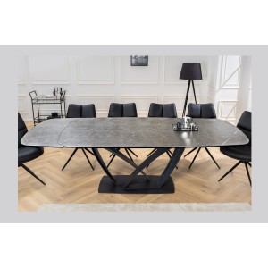 Table AZURA – Extensible 180 à 260 cm – Rectangulaire – Effet marbre gris graphite – Design contemporain