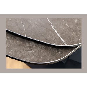 Table AZURA – Extensible 180 à 260 cm – Rectangulaire – Effet marbre gris graphite – Design contemporain