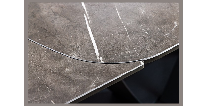 Table AZURA – Extensible 180 à 260 cm – Rectangulaire – Effet marbre gris graphite – Design contemporain