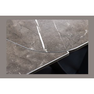 Table AZURA – Extensible 180 à 260 cm – Rectangulaire – Effet marbre gris graphite – Design contemporain