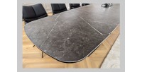 Table AZURA – Extensible 180 à 260 cm – Rectangulaire – Effet marbre gris graphite – Design contemporain