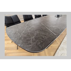 Table AZURA – Extensible 180 à 260 cm – Rectangulaire – Effet marbre gris graphite – Design contemporain