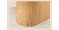 Table de salle à manger LUMEA – Ovale 200 cm – Effet marbre blanc – Pied large – Style contemporain