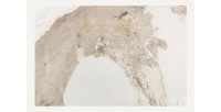 Table de salle à manger LUMEA – Ovale 200 cm – Effet marbre blanc – Pied large – Style contemporain