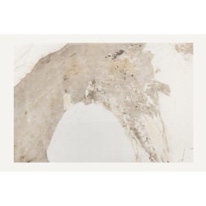 Table de salle à manger LUMEA – Ovale 200 cm – Effet marbre blanc – Pied large – Style contemporain