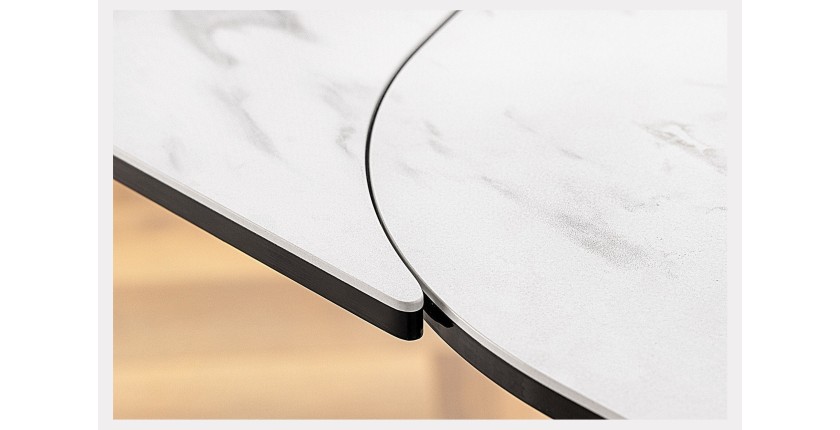 Table AZURA – Extensible 180 à 260 cm – Rectangulaire – Effet marbre blanc – Design contemporain