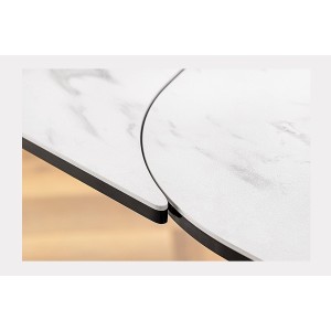 Table AZURA – Extensible 180 à 260 cm – Rectangulaire – Effet marbre blanc – Design contemporain