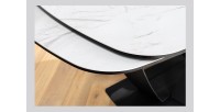 Table AZURA – Extensible 180 à 260 cm – Rectangulaire – Effet marbre blanc – Design contemporain