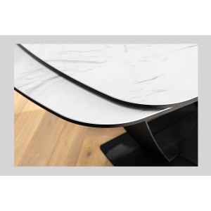 Table AZURA – Extensible 180 à 260 cm – Rectangulaire – Effet marbre blanc – Design contemporain