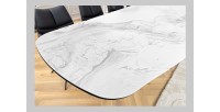 Table AZURA – Extensible 180 à 260 cm – Rectangulaire – Effet marbre blanc – Design contemporain