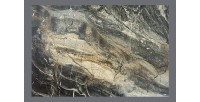 Table de salle à manger ZAREL – Extensible 180 à 260 cm – Céramique et verre trempé – Aspect marbre gris taupe