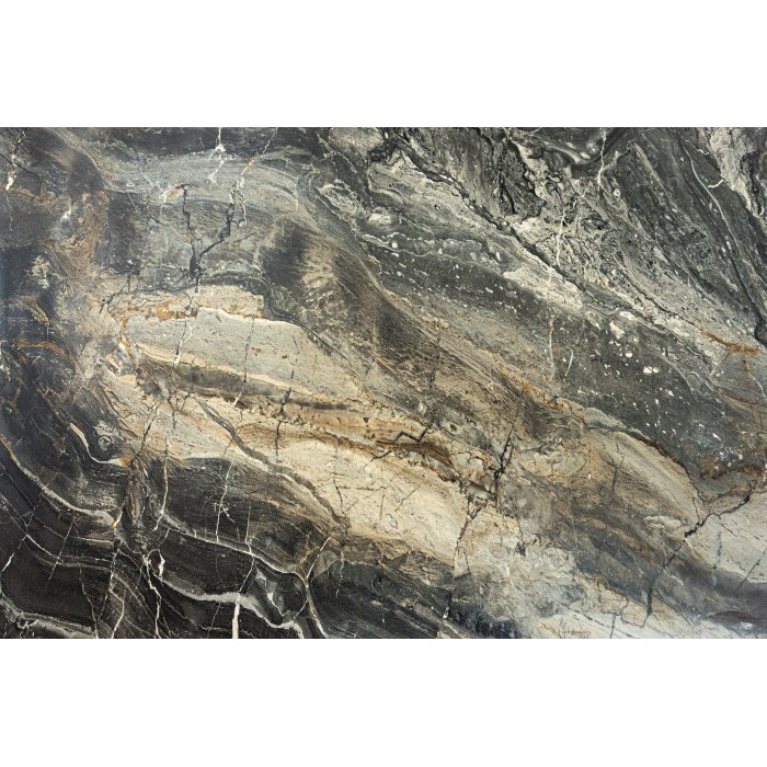 Zoom sur la texture du plateau de la table ZAREL gris taupe