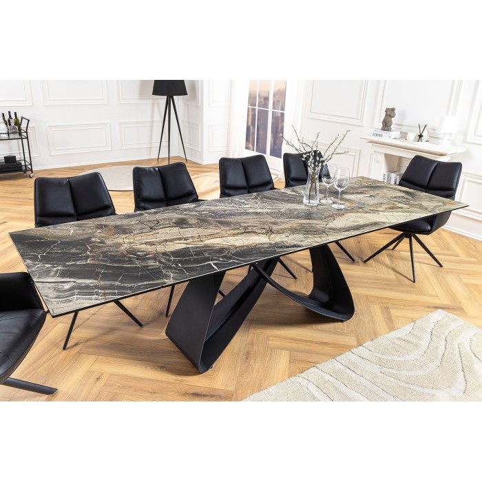 Table ZAREL gris taupe vu de côté